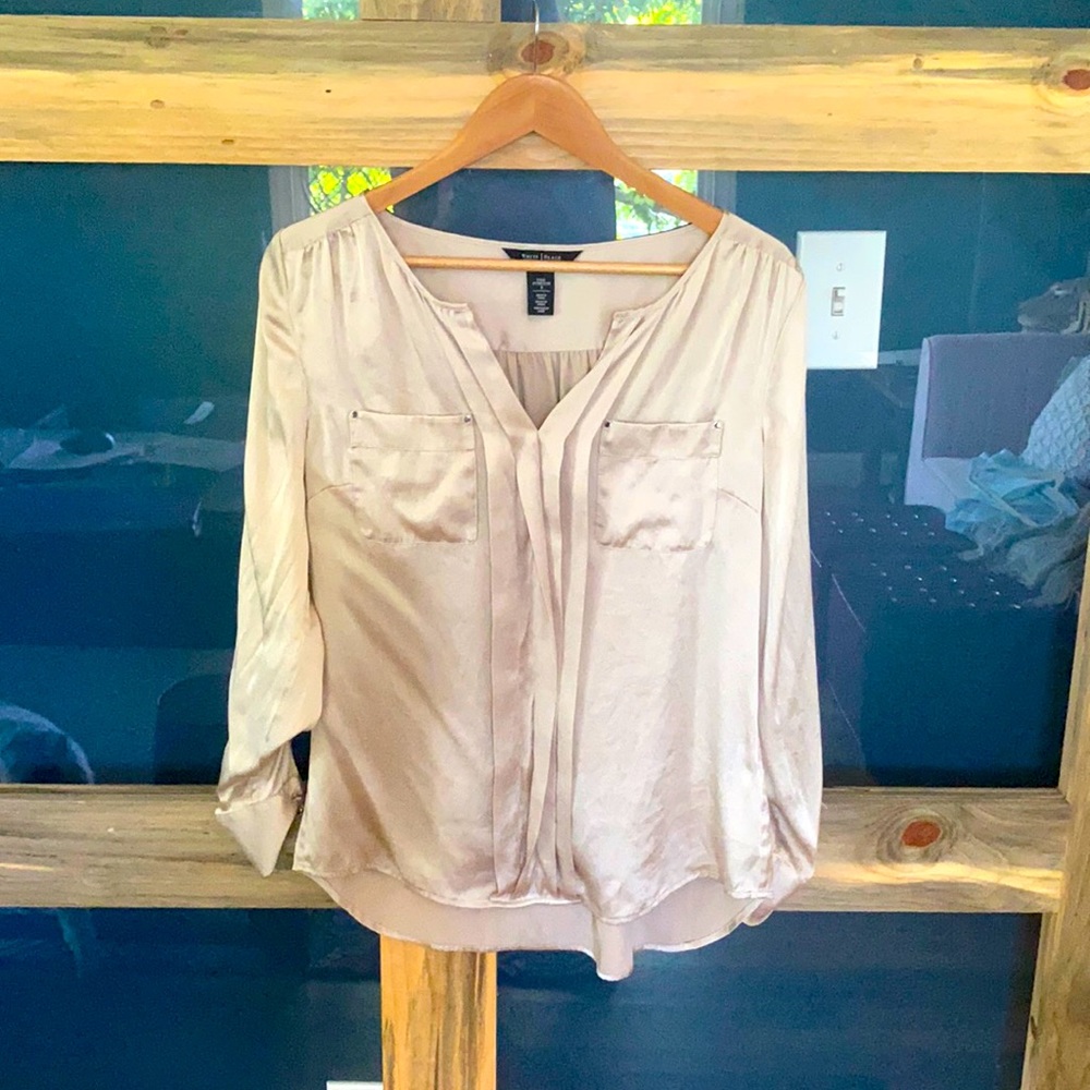 White House Black Market gold blouse